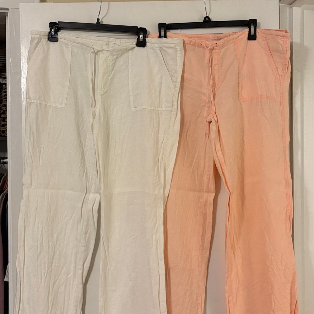 Victoria's Secret Peach and White Linen Garment